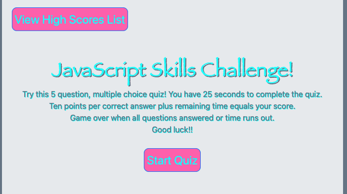 Code Quiz Screenshot